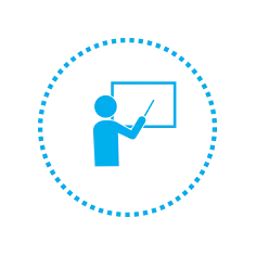 Icon of someone pointing to a presentation board