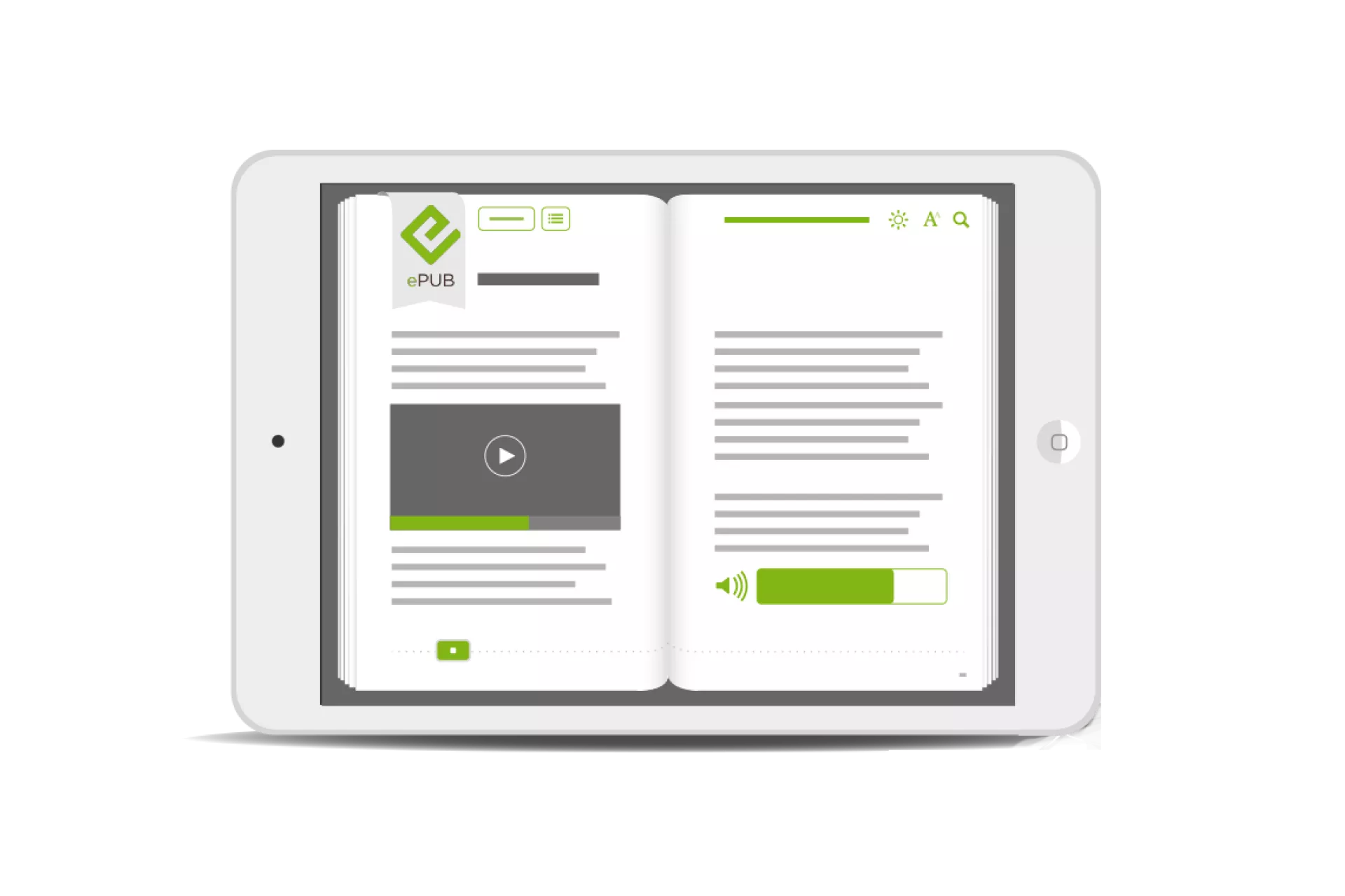 Tablet with ePub visible inside