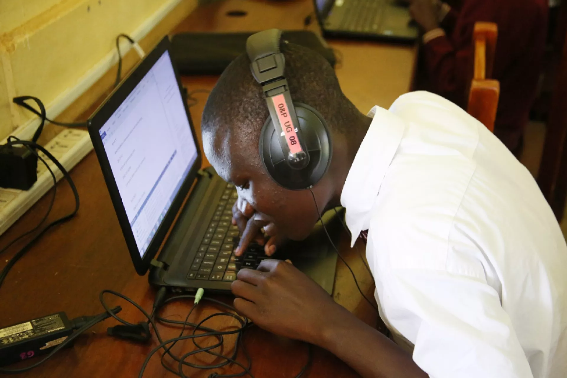 George Ntakimanye a 14-year old visually impaired student in S.1 Gulu High School.